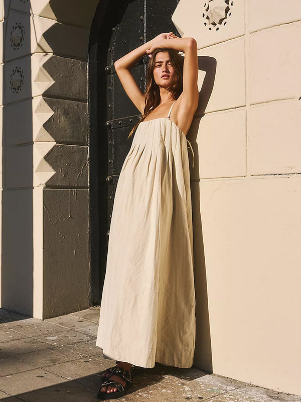 Pure Cotton Button Back Cami Long Dress