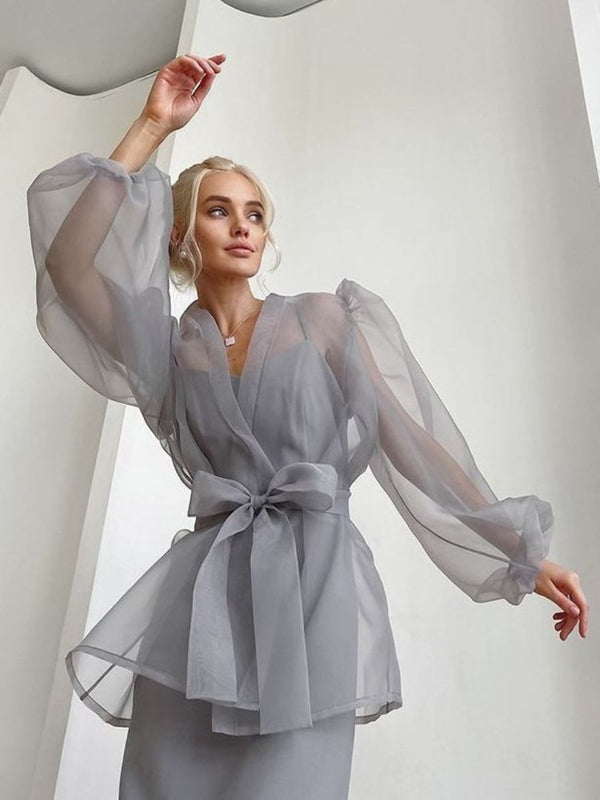 Puff Sleeve Organza Shirt