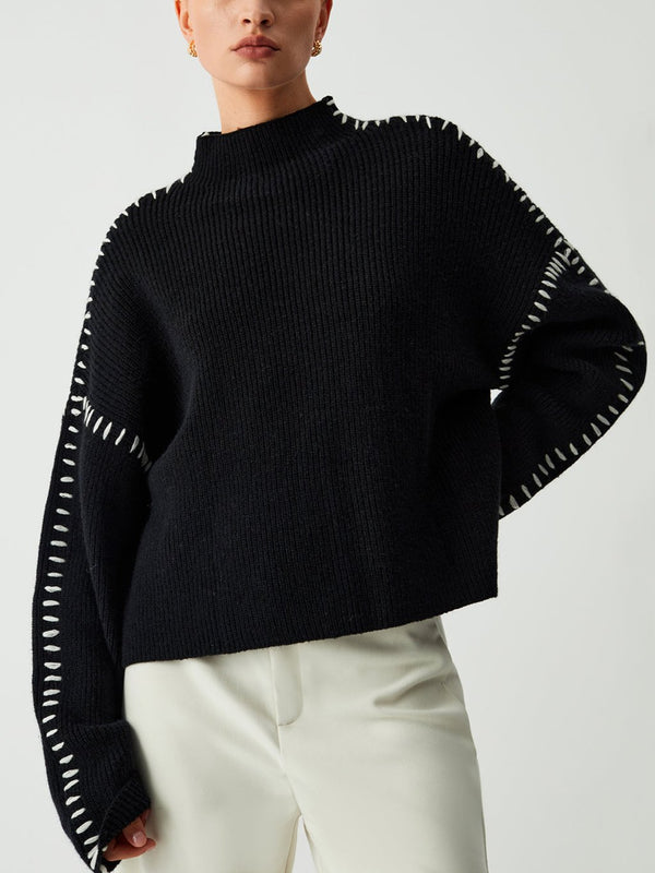 Shift The Focus Oversized Mock Neck Sweater